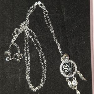 Tree Of Life Sterling Silver Necklace With Dangling Leaves